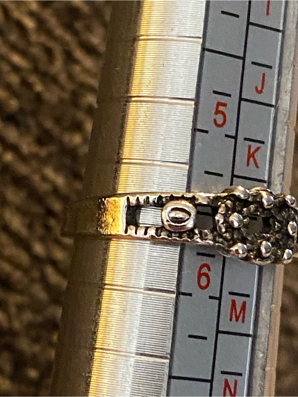 Vintage Art Deco marcasite style ring gothic boho silver stackable band - Picture 8 of 9
